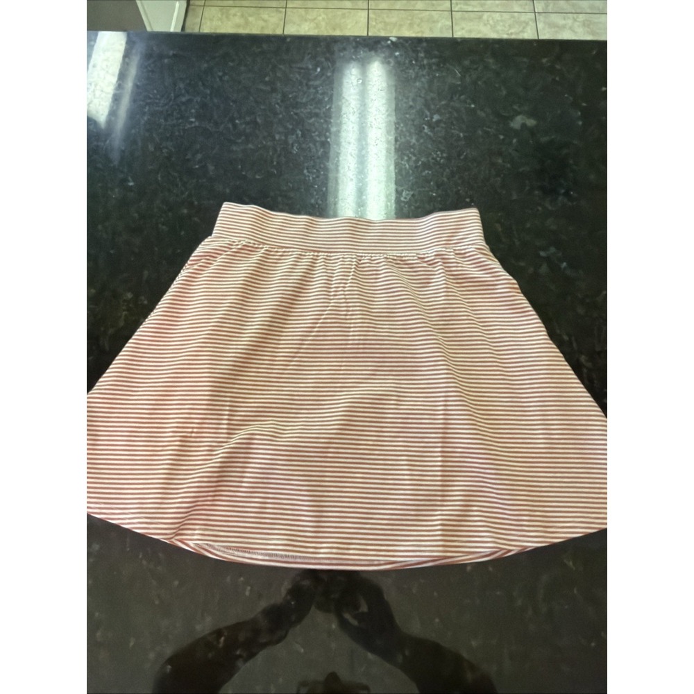 Pact NWT Organic Cotton Mini Skirt Circle Skater Sz XS Striped Pockets A-line